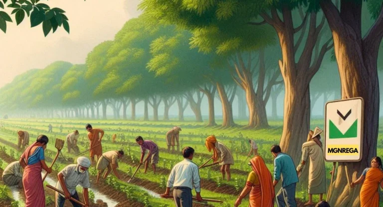 Indian rurals working in village and domesticating animals
